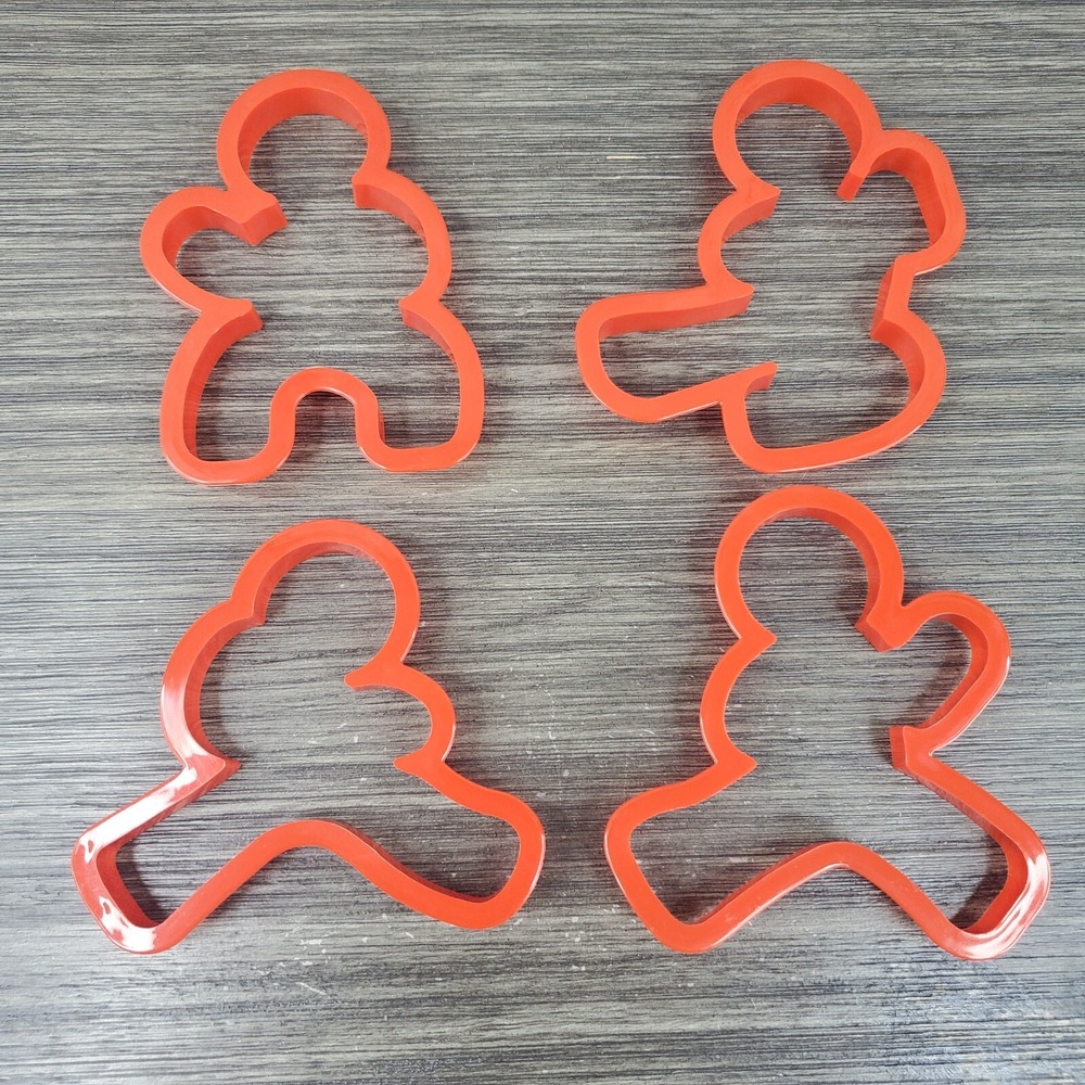 New -  Ninja Gingerbread Man Men Karate Kid Cookie Cutters - Set Of 4, Red